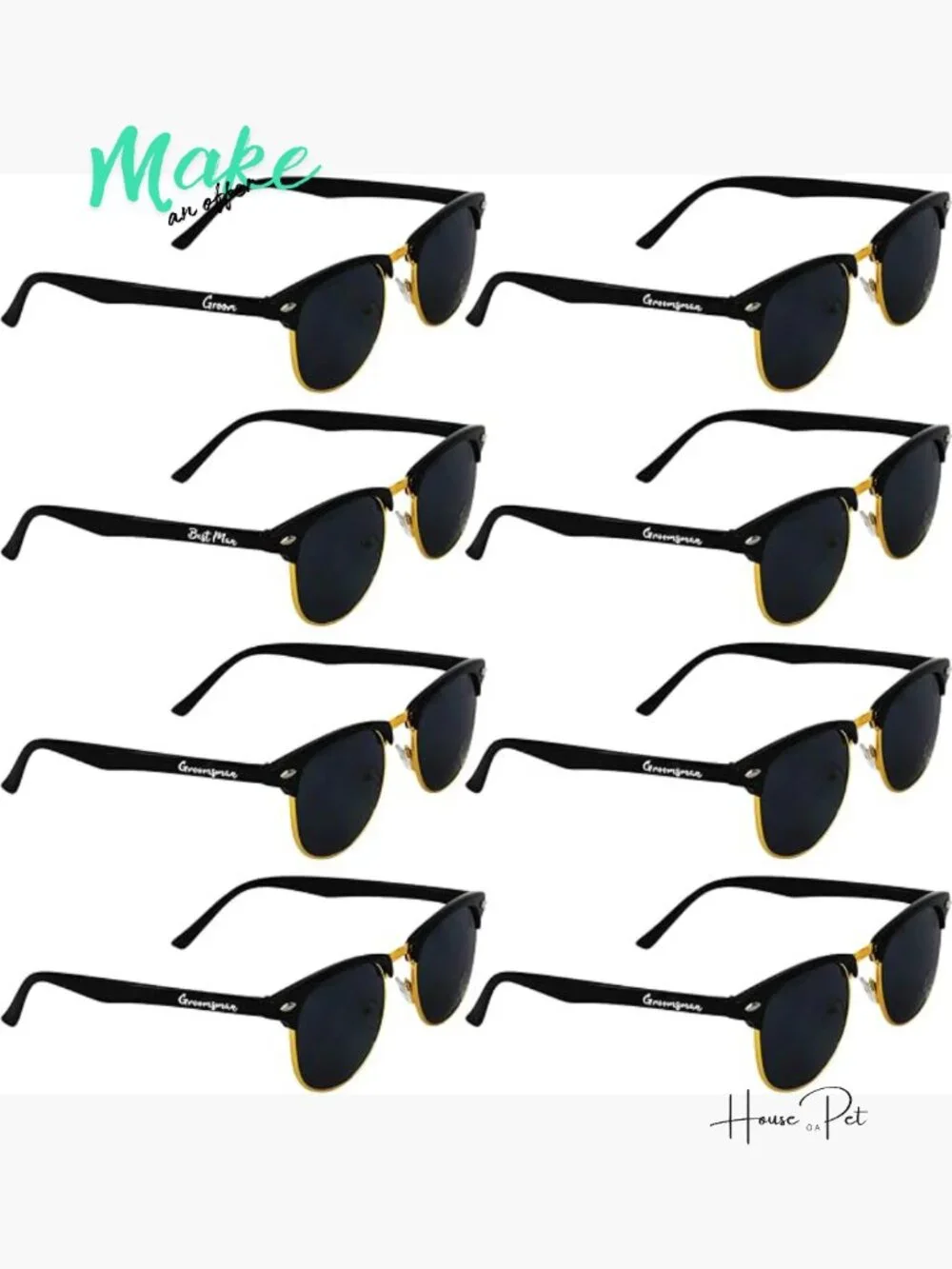 8 Pack Groomsmen Sunglasses Set for Wedding Party Favors